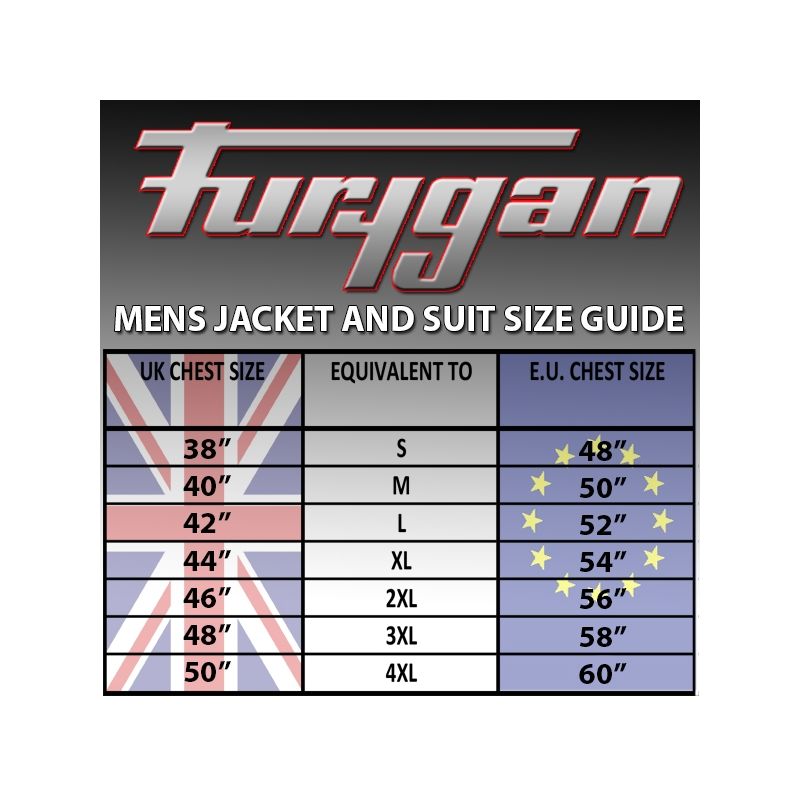 Furygan Leathers Size Chart