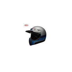 Bell Cruiser 2018 Moto 3 Adult Helmet (Stripes Silver/Black/Blue)